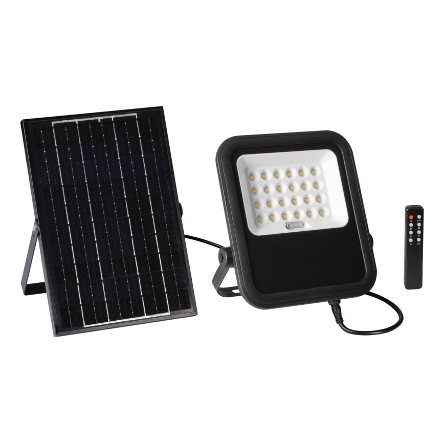 Reguliuojamas LED prožektorius su saulės baterija ir dusk jutiklis LED/10W/10000 mAh 3,2V IP65 + nuotolinio valdymo pultas