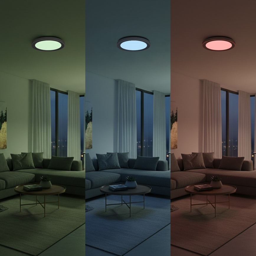 LED RGBW dimeriuojamas lubinis šviestuvas MELO LED/36W/230V 3000-6000K skersmuo 39 cm baltas + nuotolinis valdymas