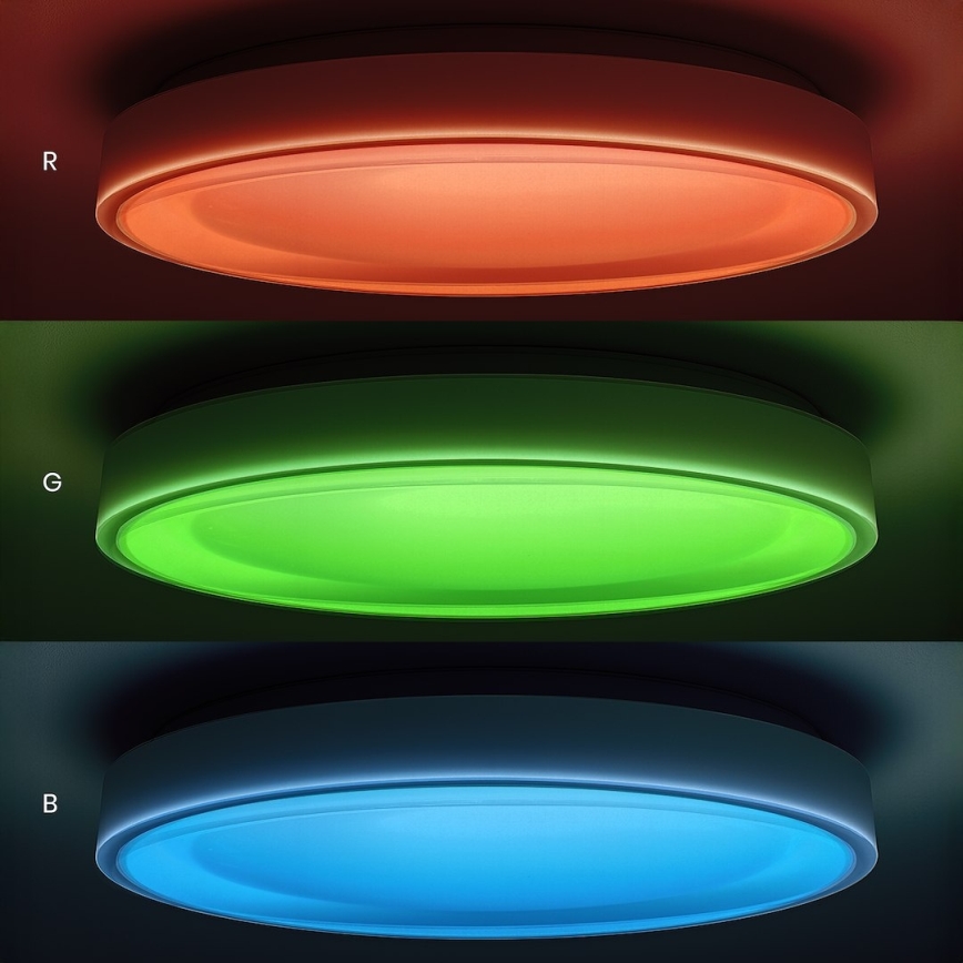 LED RGBW dimeriuojamas lubinis šviestuvas MELO LED/36W/230V 3000-6000K skersmuo 39 cm baltas + nuotolinis valdymas