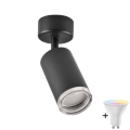 Reguliuojamas LED RGBW vonios kambario taškinis šviestuvas TURYN 1xGU10/6,5W/230V 2700-6500K Wi-Fi IP44 juodas