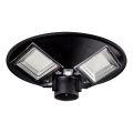 Reguliuojamas LED saulės gatvės šviestuvas su jutikliu LED/15W/6V 11000 mAh 6500K IP65 juodas + nuotolinis valdymas