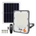 Reguliuojamas LED saulės prožektorius LED/100W/3,2V 5000K 10500 mAh IP65 juodas + su nuotoliniu pulteliu