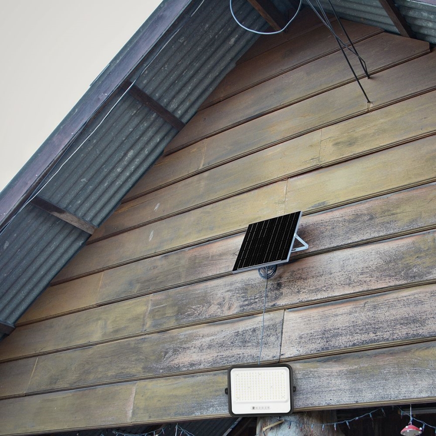 Dimeriuojamas LED saulės prožektorius LED/400W/3,2V 2000-8000K IP65 20000 mAh juodas + nuotolinis valdymas