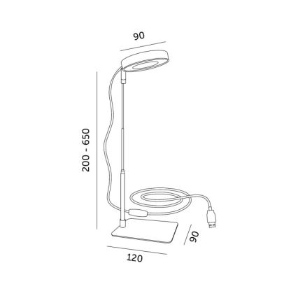 LED reguliuojamas stalinis šviestuvas augalų auginimui VERDI LED/5W/5V 1300K CRI 95 baltas