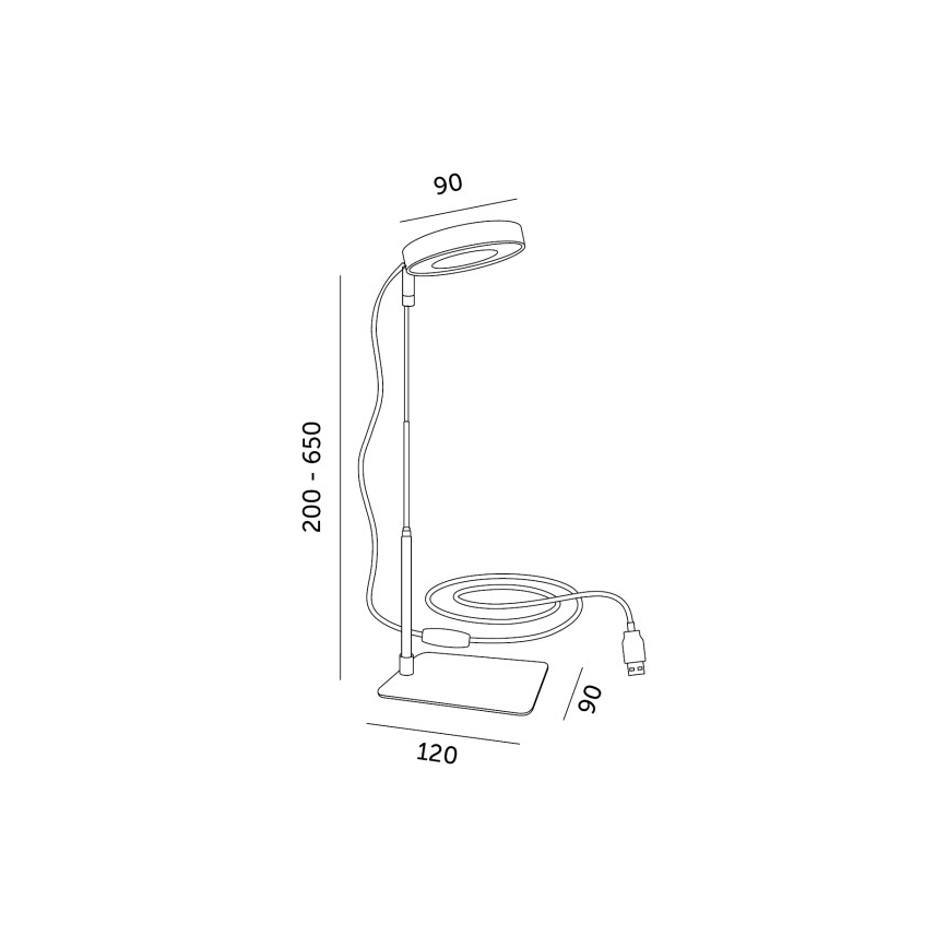 LED reguliuojamas stalinis šviestuvas augalų auginimui VERDI LED/5W/5V 1300K CRI 95 baltas