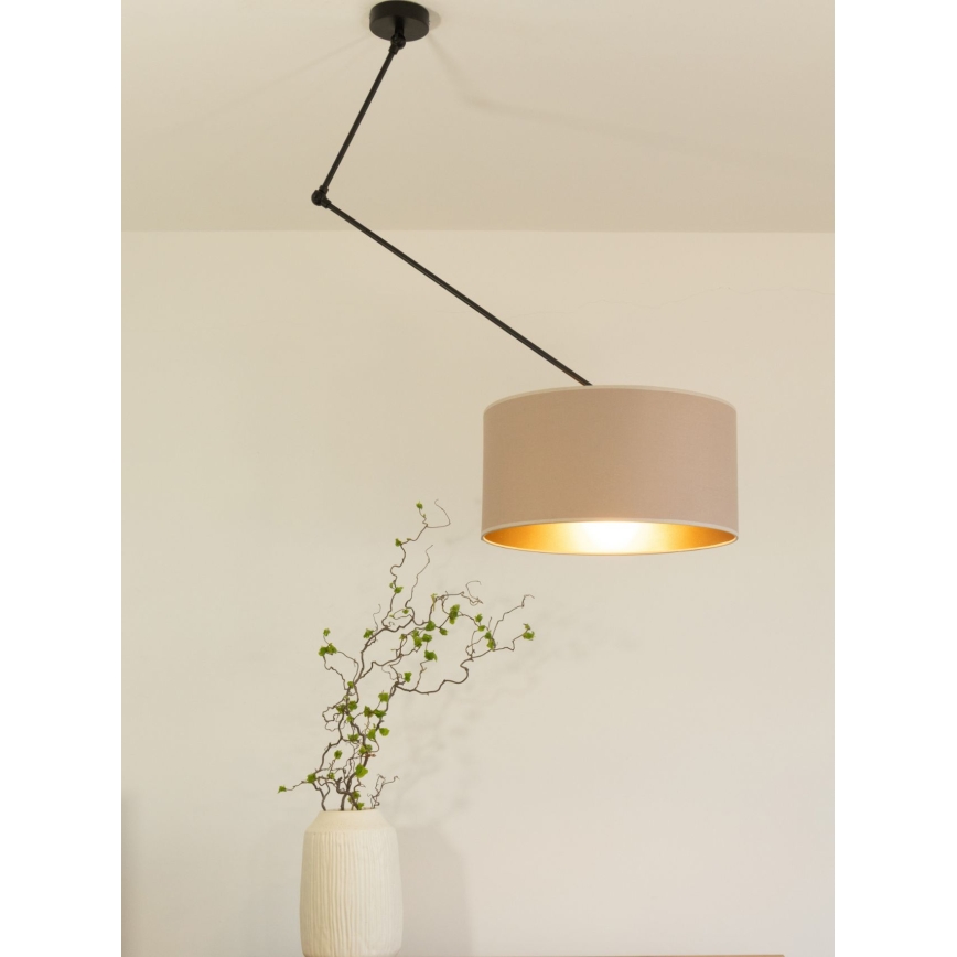 Reguliuojamas LED šviestuvas ant strypo GORTA 1xE27/60W/230V smėlinė/auksinė
