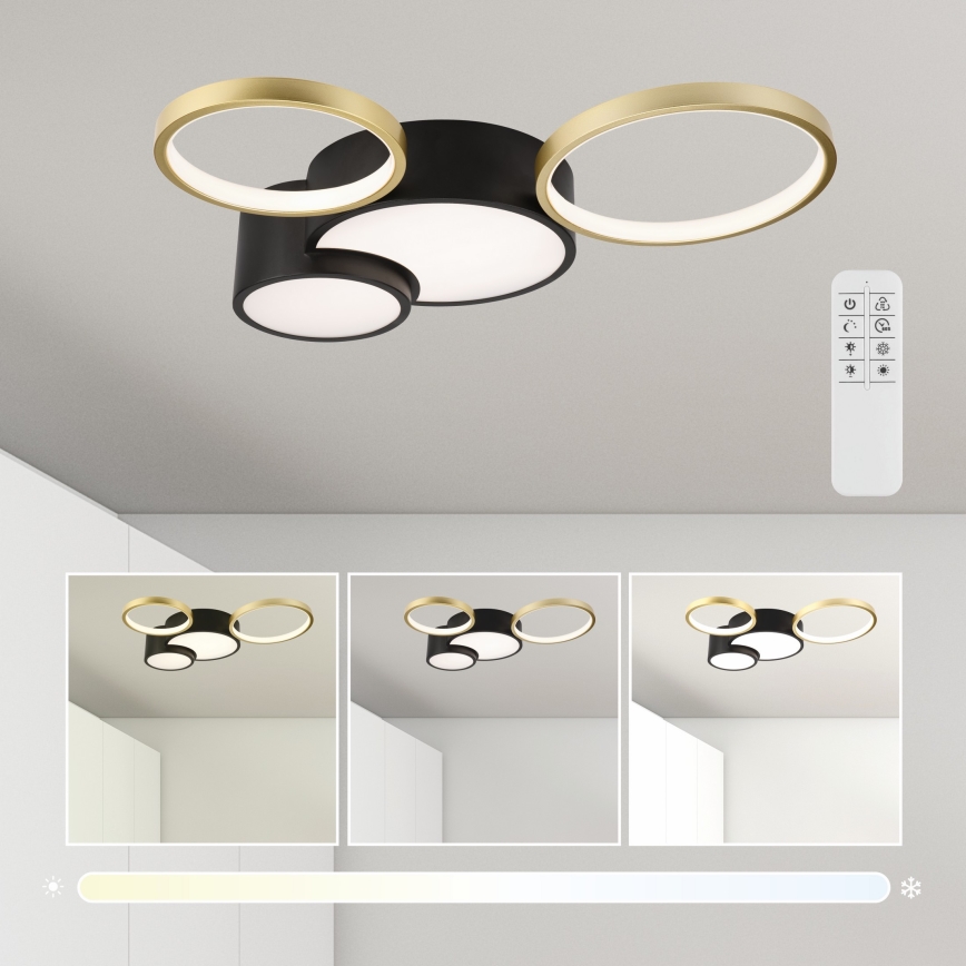 Reguliuojamas lubinis šviestuvas ALIZEE LED/30W/230V 3000-6500K juoda/auksinė