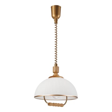 Reguliuojamas pakabinamas šviestuvas RAMONA 1xE27/60W/230V ruda/balta/ąžuolas