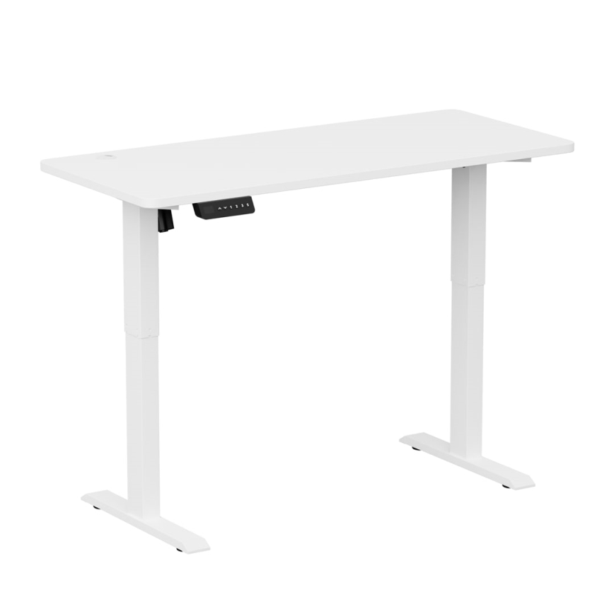 Reguliuojamo aukščio rašomasis stalas LEVANO 140x60 cm baltas