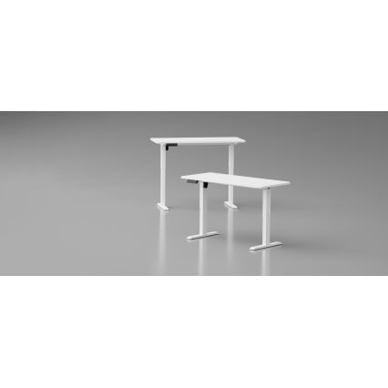 Reguliuojamo aukščio rašomasis stalas LEVANO 140x60 cm baltas