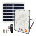 Reguliuojamas saulės LED prožektorius LED/150W/3,2V 5000K 15000 mAh IP65 juodas + nuotolinis valdymas