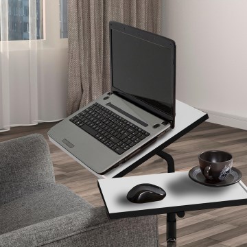 Reguliuojamas stalas GLEN 87x60 cm balta/juoda