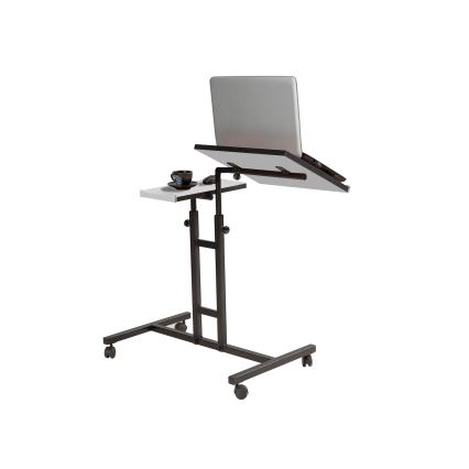 Reguliuojamas stalas GLEN 87x60 cm balta/juoda