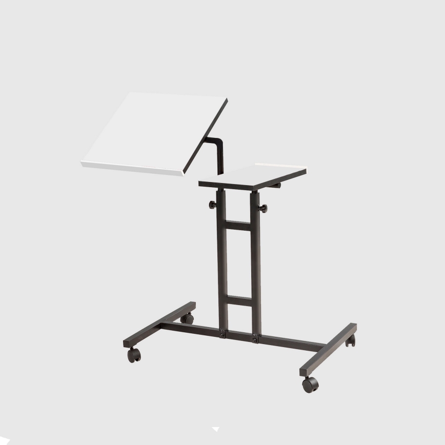 Reguliuojamas stalas GLEN 87x60 cm balta/juoda