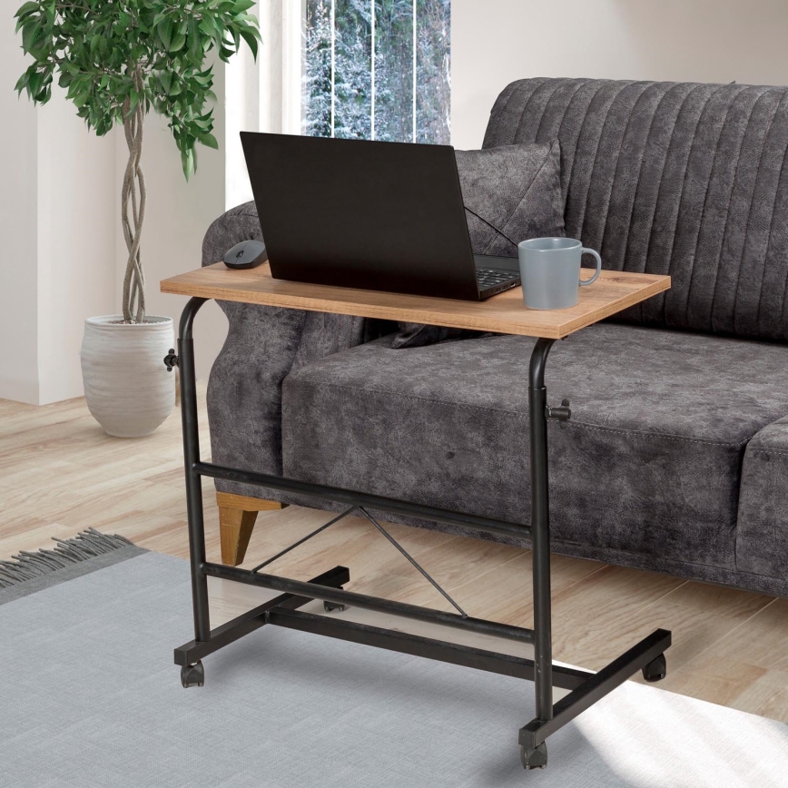 Reguliuojamas staliukas ARIS 99x70 cm ruda/juoda