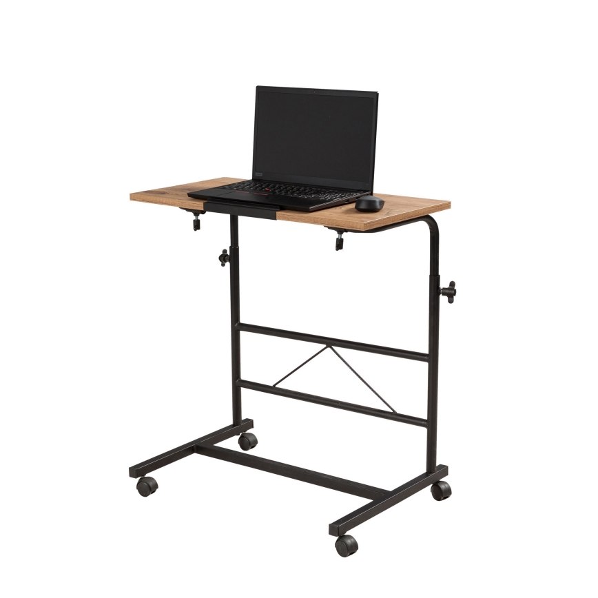 Reguliuojamas staliukas ARIS 99x70 cm ruda/juoda