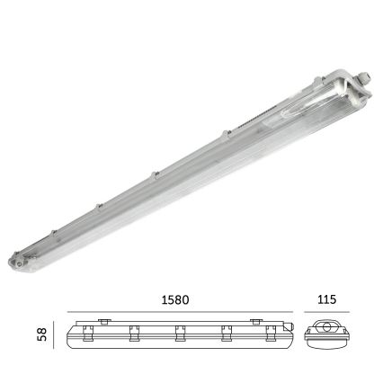 Reguliuojamas vonios šviestuvas 2xG13/22W/230V IP65