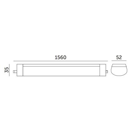 Reguliuojamas vonios šviestuvas LED/48W/230V IP65 4000K 156 cm