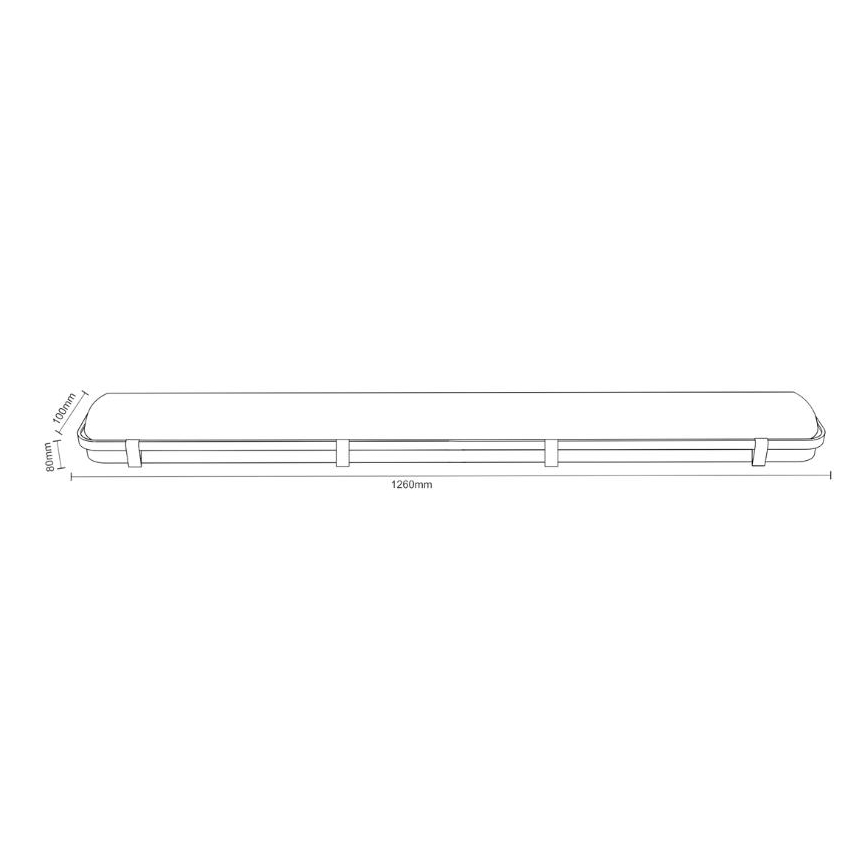 Reguliuojamas vonios šviestuvas T8 2xG13/18W/230V IP65 126 cm