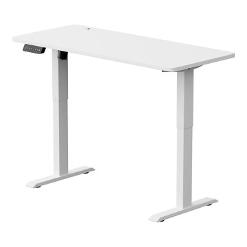 Reguliuojamo aukščio rašomasis stalas LEVANO 140x60 cm baltas