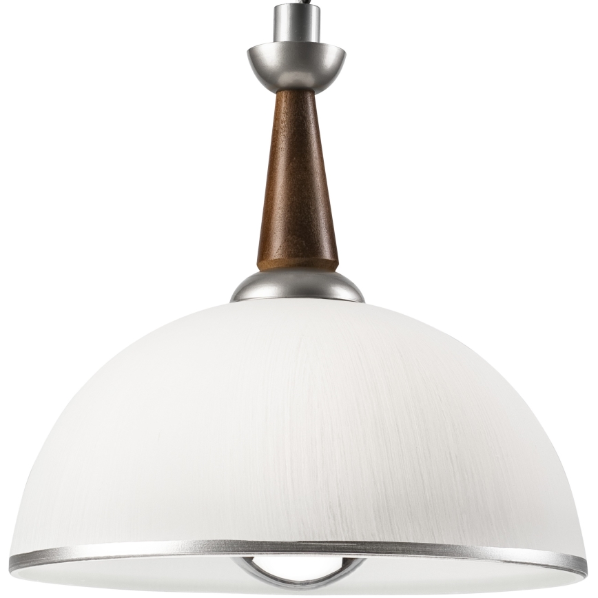 Reguliuojamo aukščio sietynas CHIARA 1xE27/60W/230V sidabras/tamsiai ruda/bukas
