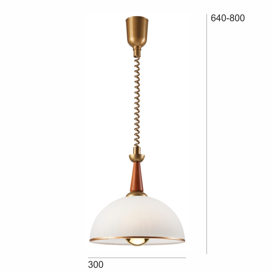 Reguliuojamo aukščio sietynas CHIARA 1xE27/60W/230V tamsiai ruda/bukas