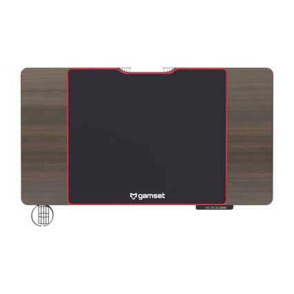Reguliuojamo aukščio žaidimų stalas CONTROL 110x60 cm ruda/juoda