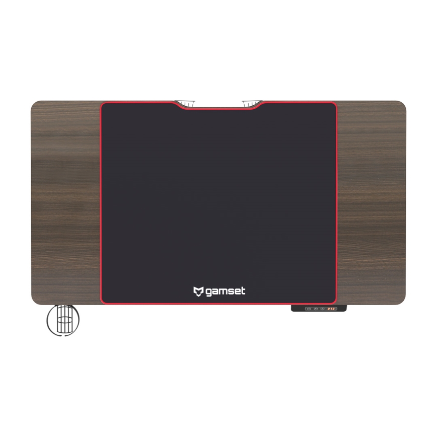 Reguliuojamo aukščio žaidimų stalas CONTROL 110x60 cm ruda/juoda