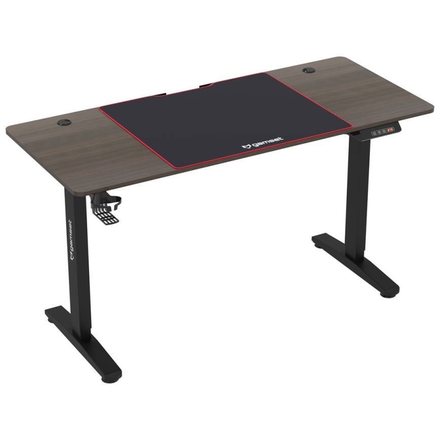 Reguliuojamo aukščio žaidimų stalas CONTROL 140x60 cm ruda/juoda
