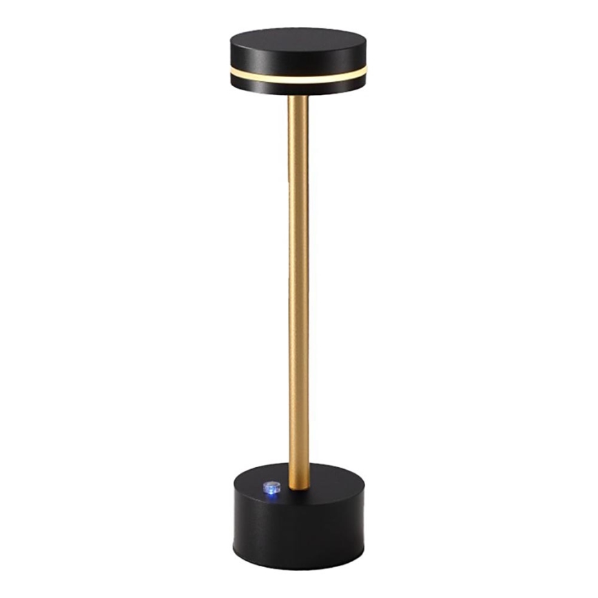 Reguliuojamo ryškumo įkraunama LED stalinė lempa SAM LED/5W/5V 3600 mAh juoda/auksinė