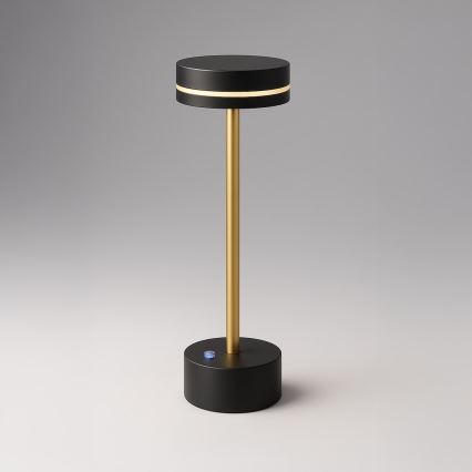 Reguliuojamo ryškumo įkraunama LED stalinė lempa SAM LED/5W/5V 3600 mAh juoda/auksinė