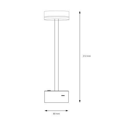 Reguliuojamo ryškumo įkraunama LED stalinė lempa SAM LED/5W/5V 3600 mAh juoda/auksinė