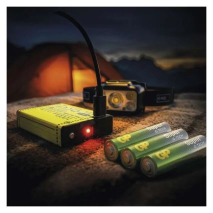 Reguliuojamo ryškumo įkraunamas LED galvos žibintas/3xAAA/1000 mAh 3,7V