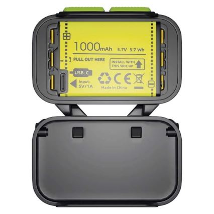 Reguliuojamo ryškumo įkraunamas LED galvos žibintas/3xAAA/1000 mAh 3,7V