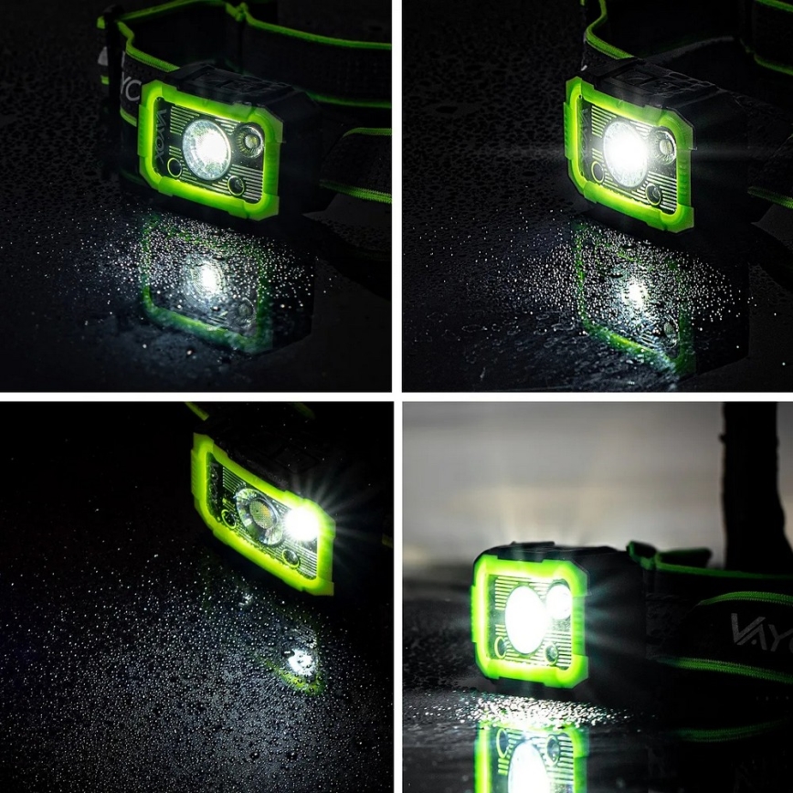 Įkraunama LED galvos lempa su jutikliu ir reguliuojamu ryškumu LED/10W/5V IP66 750 lm 1500 mAh