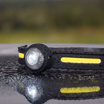 Įkraunamas reguliuojamo ryškumo LED galvos žibintas su raudona šviesa LED/5V IPX4 550 lm 600 mAh