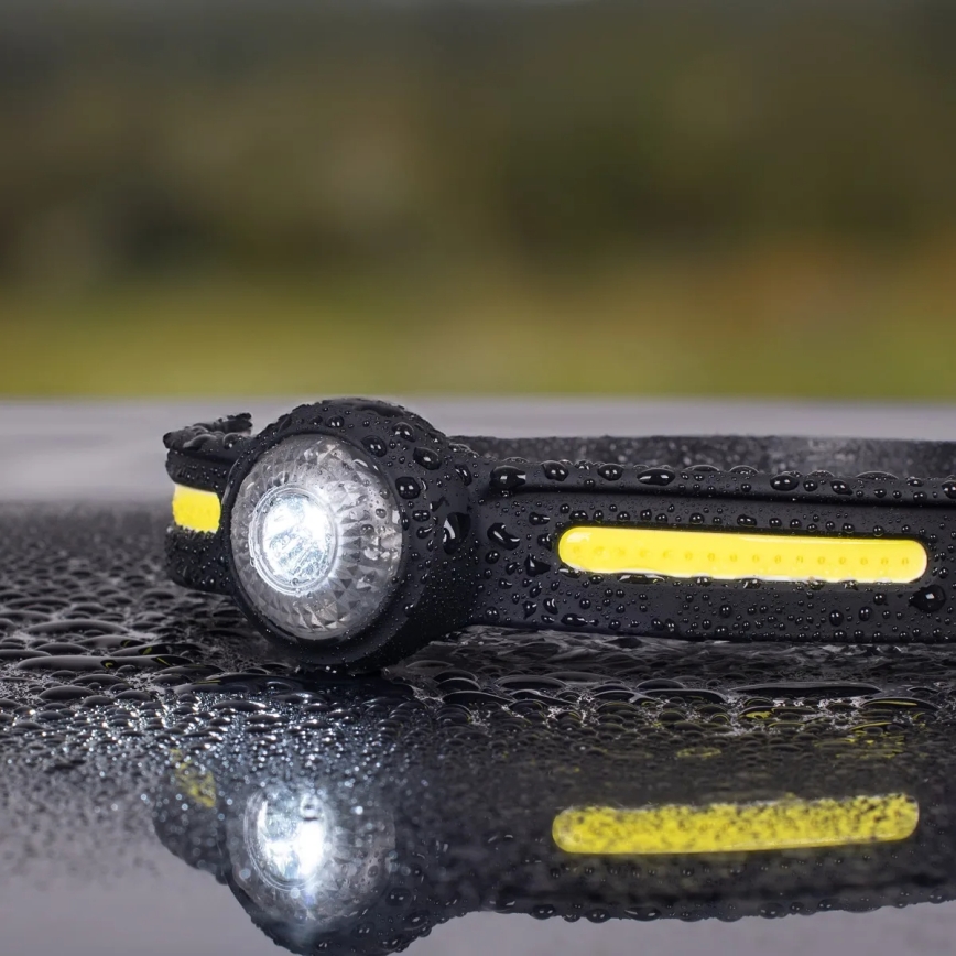 Įkraunamas reguliuojamo ryškumo LED galvos žibintas su raudona šviesa LED/5V IPX4 550 lm 600 mAh