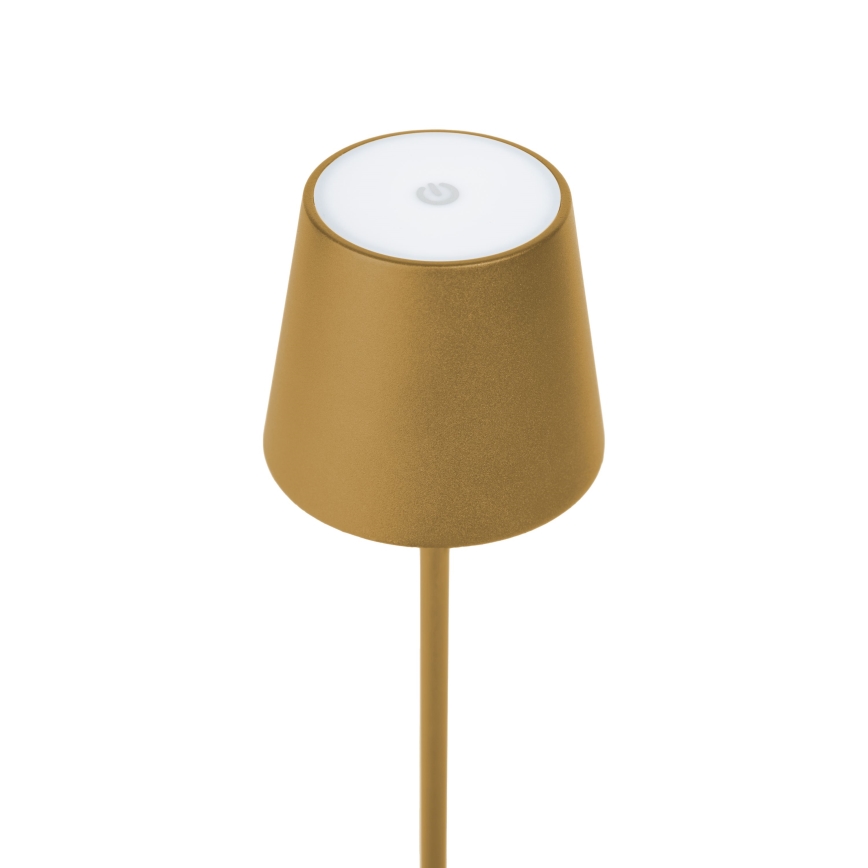 Reguliuojamo ryškumo LED lauko įkraunamas stalinis šviestuvas LED/4W/4000 mAh 3000/4000/5500K IP44 auksinis