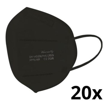 Respiratorius FFP2 NR CE 0598 juodas 20vnt