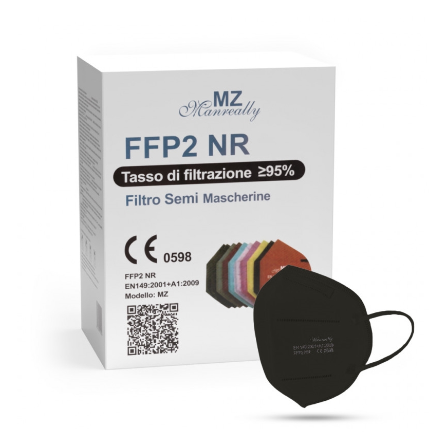 Respiratorius FFP2 NR CE 0598 juodas 20vnt