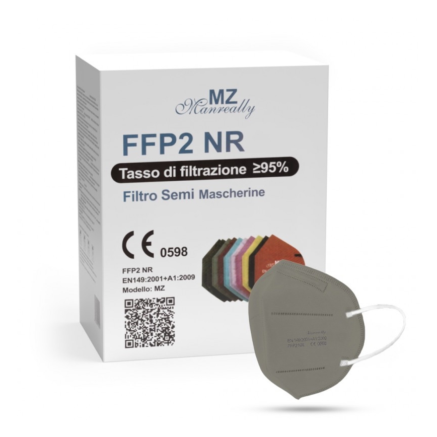 Respiratorius FFP2 NR CE 0598 pilkas 20vnt