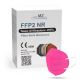 Respiratorius FFP2 NR CE 0598 tamsiai rožinis 20vnt