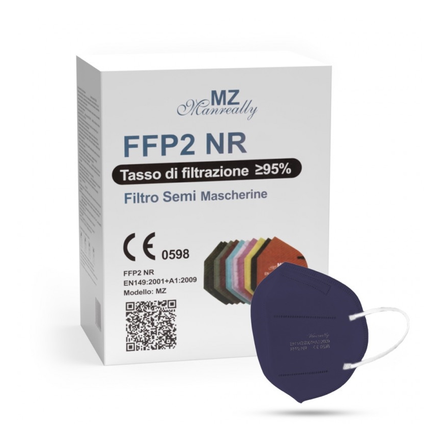 Respiratorius FFP2 NR CE 0598 tamsiai violetinis 100vnt