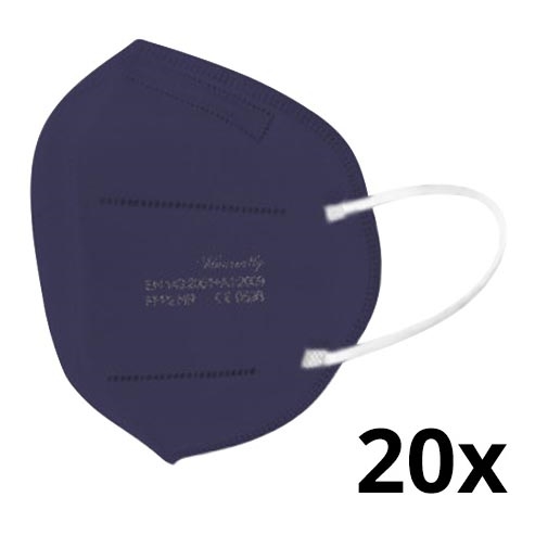Respiratorius FFP2 NR CE 0598 tamsiai violetinis 20vnt