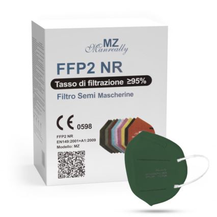 Respiratorius FFP2 NR CE 0598 tamsiai žalia 1vnt