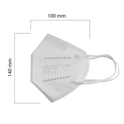 Respiratorius vaikiškas dydis FFP2 Kids NR CE 0370 baltas 1vnt