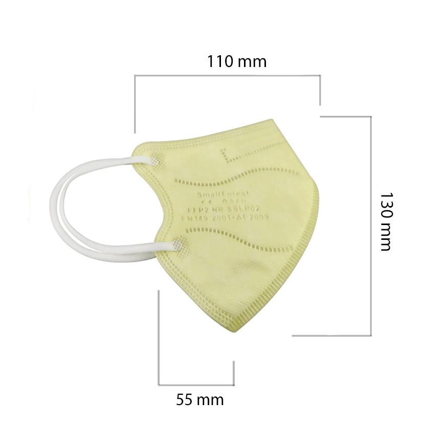 Respiratorius vaikiškas dydis FFP2 Kids NR CE 0370 geltonas 1vnt