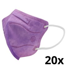 Respiratorius vaikiškas dydis FFP2 Kids NR CE 0370 violetinė 20vnt