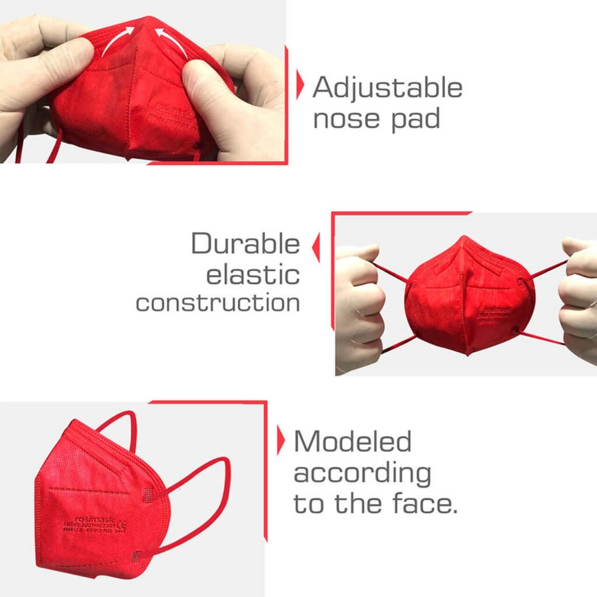 Respiratorius vaikiškas dydis FFP2 ROSIMASK MR-12 NR baltas 100vnt