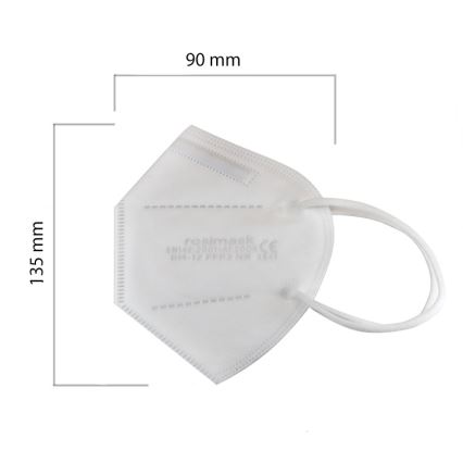 Respiratorius vaikiškas dydis FFP2 ROSIMASK MR-12 NR baltas 100vnt